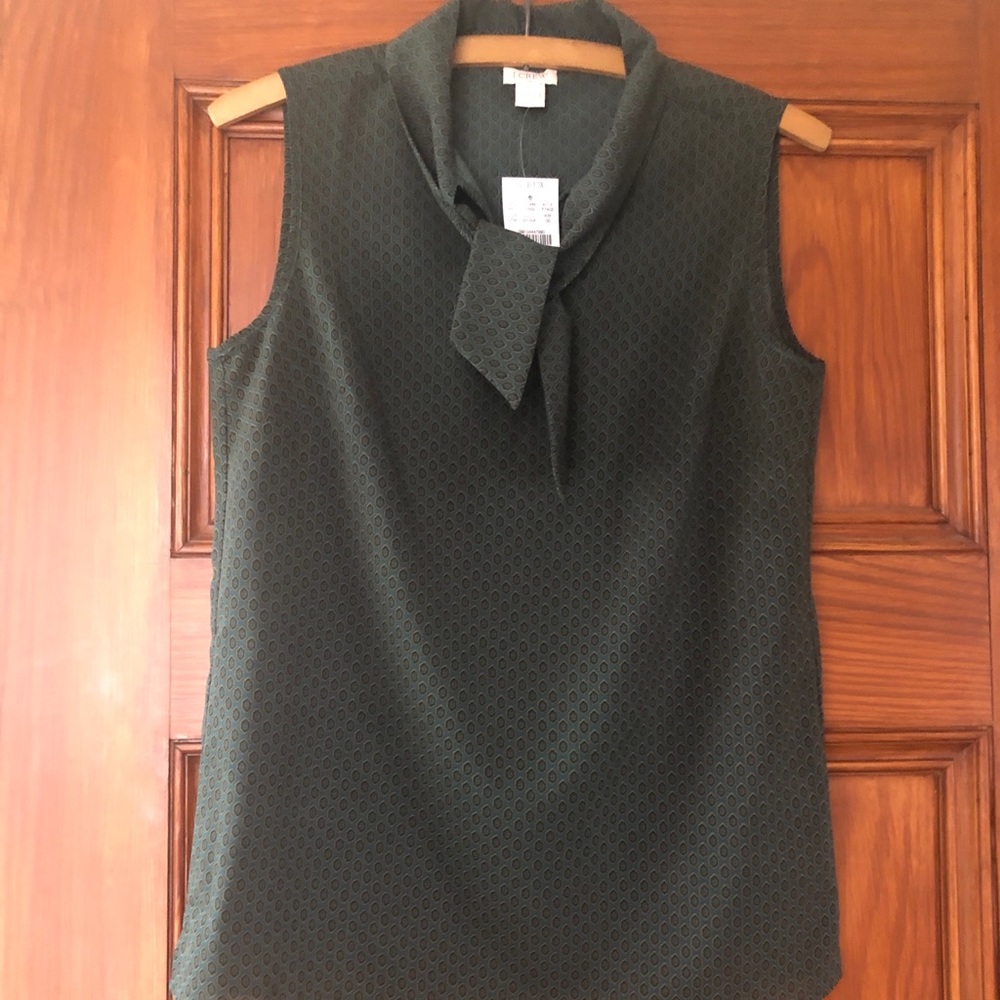 J Crew Factory Sleeveless Top w/Tie - Print